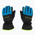 Children's ski glove Reusch Alan black/brilliant blue/safety yellow 3