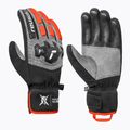 Men's ski gloves Reusch Worldcup Warrior R-Tex XT black/silver/fluo red