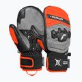 Children's ski gloves Reusch Worldcup Warrior GS Mitten black/silver/fluo red