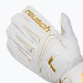 Children's goalkeeper gloves Reusch Attrakt AB1 Solid Junior white/gold 4