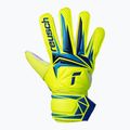 Children's goalkeeper gloves Reusch Attrakt Solid Junior safety yellow/blue 2