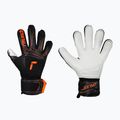 Children's goalkeeper gloves Reusch Attrakt Advance Finger Support Junior black/shocking orange