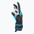 Children's goalkeeper gloves Reusch Attrakt RE:GRIP NC Junior black/ocean light 5