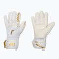 Children's goalkeeper gloves Reusch Attrakt AB1 Advance Junior white/gold