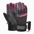 Children's ski gloves Reusch Leo R-Tex XT black/black melange/pink glo