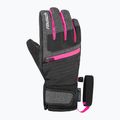 Children's ski gloves Reusch Leo R-Tex XT black/black melange/pink glo 2