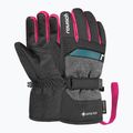 Children's ski gloves Reusch Rocket GORE-TEX black/black melange/pink glo