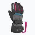 Children's ski gloves Reusch Rocket GORE-TEX black/black melange/pink glo 3
