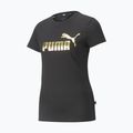 Women's PUMA ESS+ Metallic Logo Tee puma black/gold foll 4