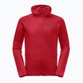 Men's Jack Wolfskin Baiselberg Hooded FZ fleece sweatshirt red glow 5