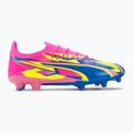Men's football boots PUMA Ultra Ultimate Energy FG/AG luminous pink/ultra blue/yellow alert 2