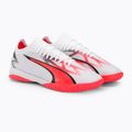 Men's PUMA Ultra Match IT football boots puma white/puma black/fire orchid 4