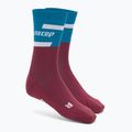 CEP Men's Compression Running Socks 4.0 Mid Cut petrol/dark red