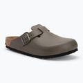 Slides BIRKENSTOCK Boston NL Regular smooth leather concrete gray