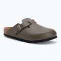 BIRKENSTOCK flip-flops Boston NL Narrow smooth leather concrete gray