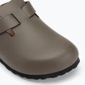 BIRKENSTOCK flip-flops Boston NL Narrow smooth leather concrete gray 7
