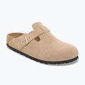 Slides BIRKENSTOCK Boston Suede Leather sandcastle