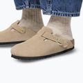 Slides BIRKENSTOCK Boston Suede Leather sandcastle 8