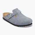Slides BIRKENSTOCK Boston Suede Leather stone blue