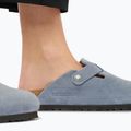 Slides BIRKENSTOCK Boston Suede Leather stone blue 7