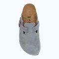 Slides BIRKENSTOCK Boston Suede Leather stone blue 5