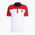 FILA men's polo shirt Lianshan Blocked bright white-true red 5