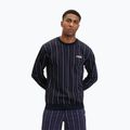 Men's FILA Lobito Pinstriped Crew black iris/two colour stiped sweatshirt