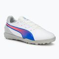 PUMA King Match TT Jr children's football boots puma white/bluemazing/flat light grey/sunset glow