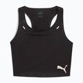 Women's running top PUMA Run Ultraspun Crop puma black/ fireglow