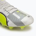 Men's football shoes PUMA King Ultimate Forever FG/AG feather gray/electric lime/puma white/flat light gray 7