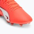 Men's football boots PUMA King Match FG/AG glowing red/puma white/red fire 7