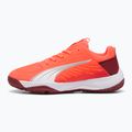 PUMA Accelerate Jr children's handball shoes glowing red/white/dark crimson/black 9