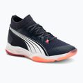 Men's handball shoes PUMA Eliminate Nitro SQD parisian night / puma white / glowing red