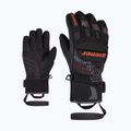 ZIENER Children's Ski Gloves Luro Aquashield PR black/orange pop 7