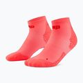 Men's compression socks CEP Ultralight Low Cut 4.0 neon coral/red