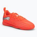Children's football boots PUMA Future 9 Play IT Jr glowing red/puma white/puma black/puma silver