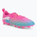 Children's football boots PUMA Future 9 Play FG/AG Jr poison pink/puma wht/sun stream/bright aqua/puma blk