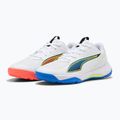 Children's handball shoes PUMA Accelerate 4 Game On Jr puma white/glowing red/ultra blue 11