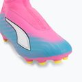 Children's football boots PUMA Ultra 6 Match+ LL FG/AG Jr poison pink/puma wht/sun stream/bright aqua/puma blk 7