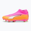 Children's football boots PUMA Ultra 6 Match+ LL FG/AG Jr poison pink/puma wht/sun stream/bright aqua/puma blk