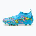 Children's football boots PUMA Future 9 Match Advanced Level FG/AG Jr puma white/blue glimmer/pink glimmer/yellow alert