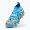 Children's football boots PUMA Future 9 Match Advanced Level FG/AG Jr puma white/blue glimmer/pink glimmer/yellow alert 4
