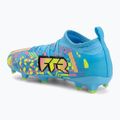 Children's football boots PUMA Future 9 Match Advanced Level FG/AG Jr puma white/blue glimmer/pink glimmer/yellow alert 3