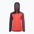 Women's ORTOVOX Westalpen 3L Light orange and maroon rain jacket 7021200018