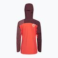 Women's ORTOVOX Westalpen 3L Light orange and maroon rain jacket 7021200018 2