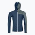 Men's ORTOVOX Fleece Light Grid Hooded deep ocean sweatshirt 7