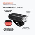 Front bike light Lezyne React Drive Front matte black 7
