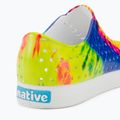 Native Jefferson Print children's trainers shell white/shell white/neon multi tie dye 9