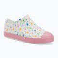 Native Jefferson Print Disney Jr children's trainers shell white/princess pink/pastel white confetti