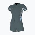 Women's wetsuit O'Neill Bahia 2/1 Front Zip SS Spring shade/palmento tropical/faded denim